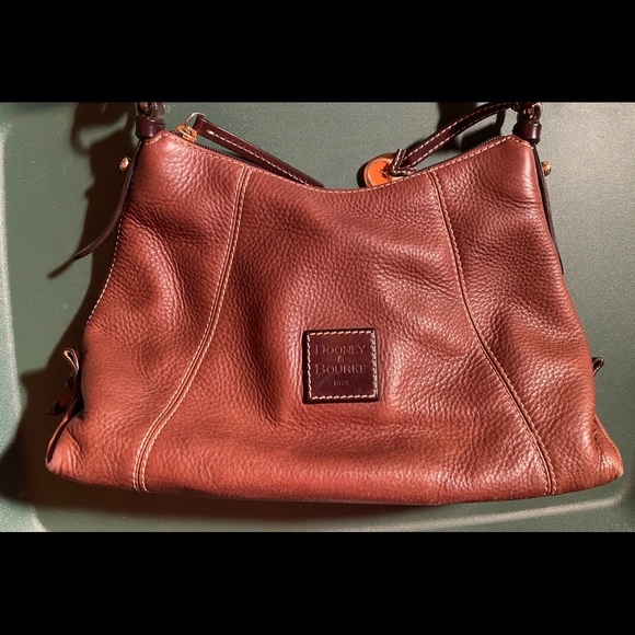 Dooney & Bourke Small Brown Pebbled Leather Hobo - Picture 6 of 8